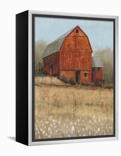 Red Barn View I-Tim O'toole-Framed Stretched Canvas