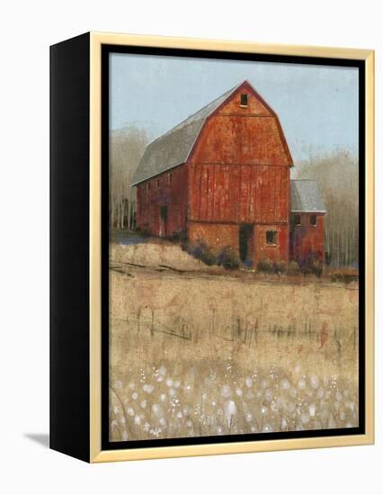 Red Barn View I-Tim O'toole-Framed Stretched Canvas