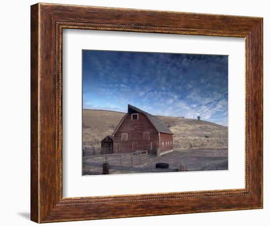Red Barn, Wallowa County, Oregon, USA-Brent Bergherm-Framed Photographic Print