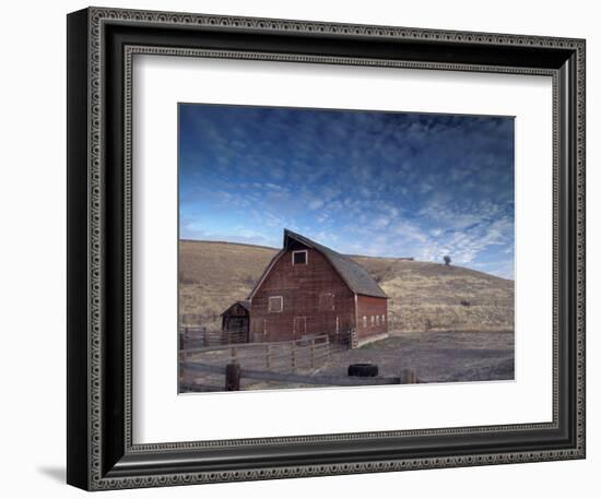 Red Barn, Wallowa County, Oregon, USA-Brent Bergherm-Framed Photographic Print