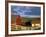 Red Barn with Fenceline in Summer, Whitman County, Washington, USA-Julie Eggers-Framed Photographic Print