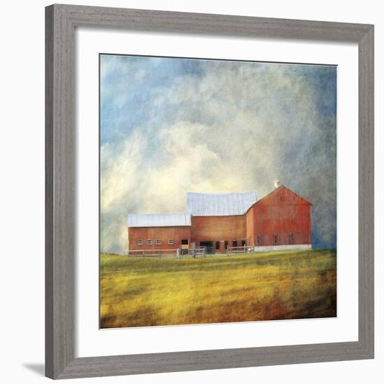 Red Barn-Dawne Polis-Framed Art Print