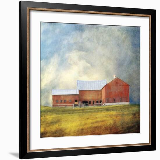 Red Barn-Dawne Polis-Framed Art Print