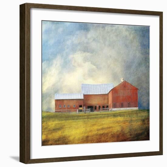 Red Barn-Dawne Polis-Framed Art Print