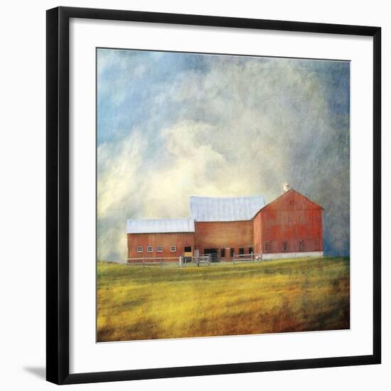 Red Barn-Dawne Polis-Framed Art Print