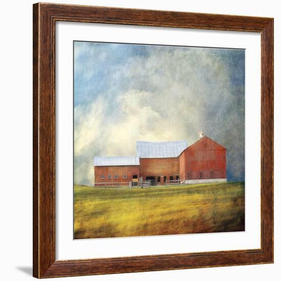 Red Barn-Dawne Polis-Framed Art Print