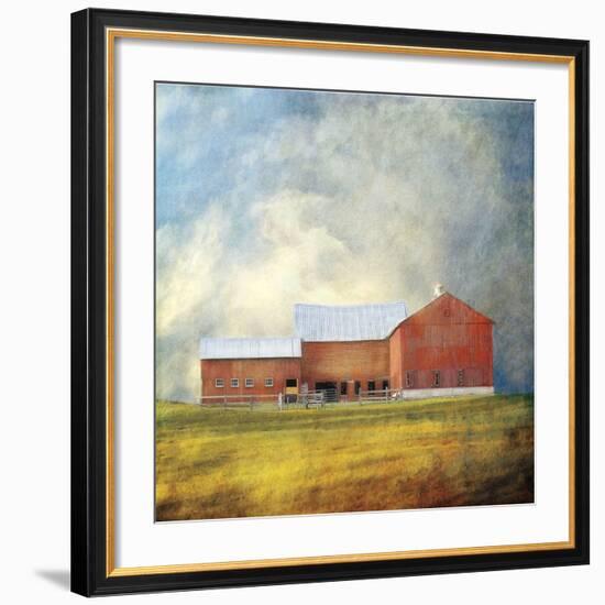 Red Barn-Dawne Polis-Framed Art Print