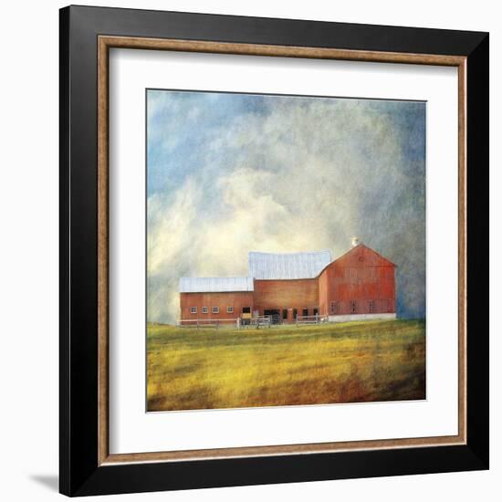 Red Barn-Dawne Polis-Framed Art Print