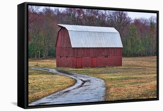 Red Barn-Lori Hutchison-Framed Stretched Canvas