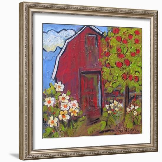 Red Barn-Blenda Tyvoll-Framed Art Print