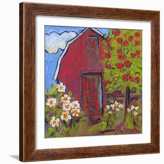 Red Barn-Blenda Tyvoll-Framed Art Print