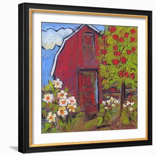 Red Barn-Blenda Tyvoll-Framed Art Print