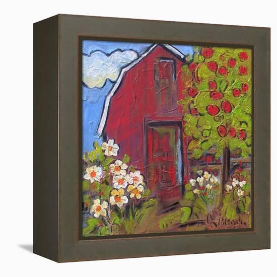 Red Barn-Blenda Tyvoll-Framed Stretched Canvas