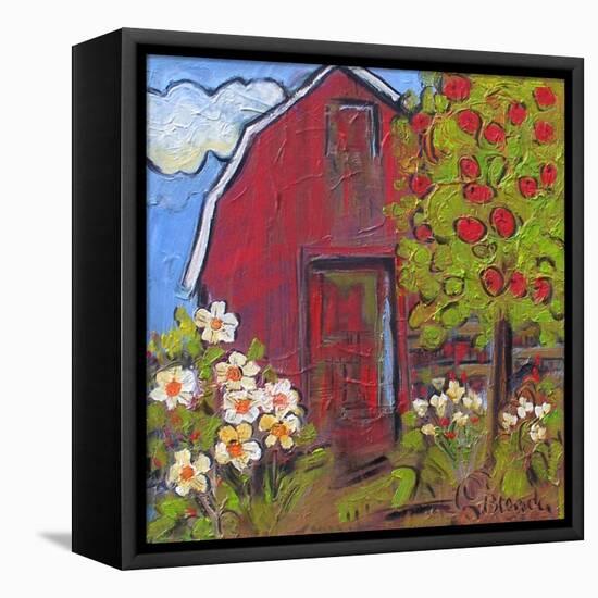 Red Barn-Blenda Tyvoll-Framed Stretched Canvas