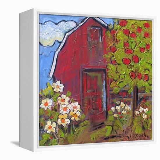 Red Barn-Blenda Tyvoll-Framed Stretched Canvas