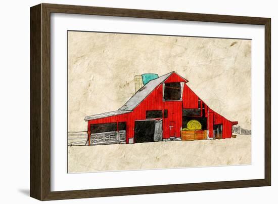 Red Barn-Ynon Mabat-Framed Art Print