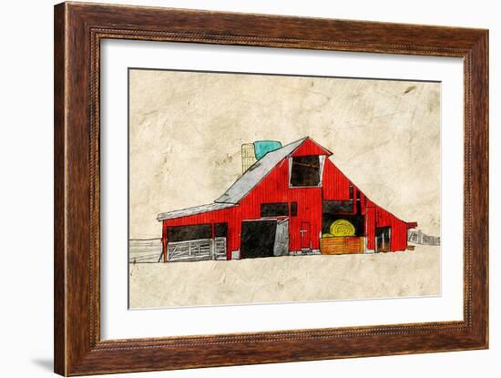 Red Barn-Ynon Mabat-Framed Art Print