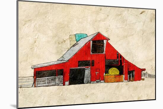 Red Barn-Ynon Mabat-Mounted Art Print