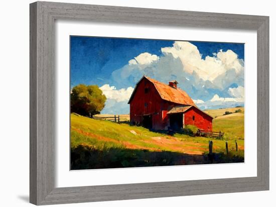 Red Barn-Avril Anouilh-Framed Art Print