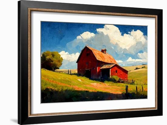 Red Barn-Avril Anouilh-Framed Art Print