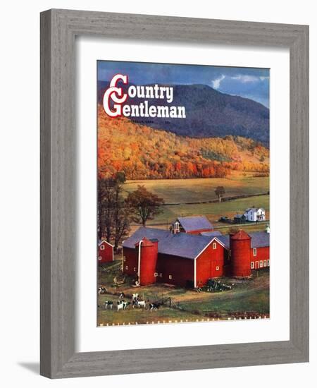 "Red Barns and Silos," Country Gentleman Cover, October 1, 1949-W.C. Griffith-Framed Giclee Print