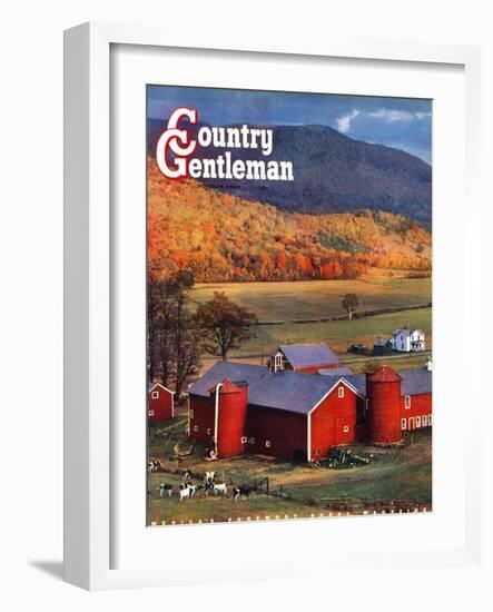 "Red Barns and Silos," Country Gentleman Cover, October 1, 1949-W.C. Griffith-Framed Giclee Print