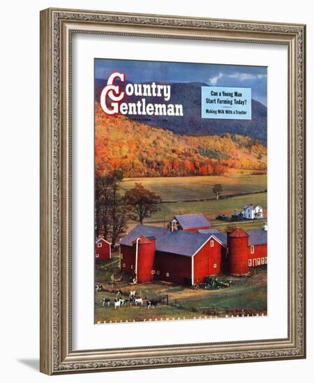 "Red Barns and Silos,"October 1, 1949-W.C. Griffith-Framed Giclee Print