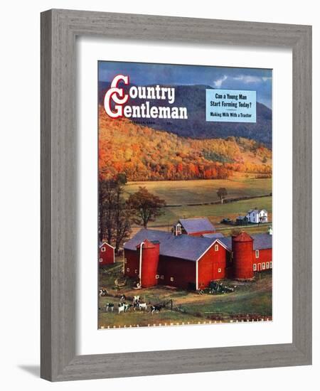 "Red Barns and Silos,"October 1, 1949-W.C. Griffith-Framed Giclee Print