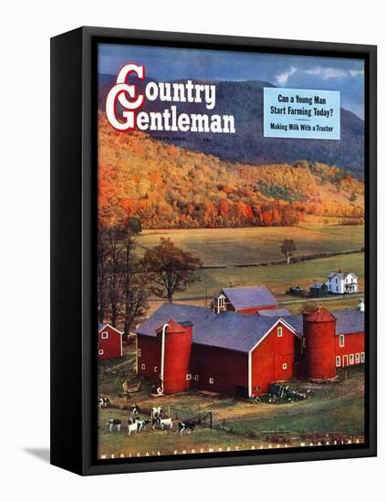 "Red Barns and Silos,"October 1, 1949-W.C. Griffith-Framed Premier Image Canvas