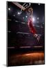 Red Basketball Player in Action in Gym-Eugene Onischenko-Mounted Photographic Print