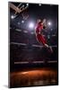 Red Basketball Player in Action in Gym-Eugene Onischenko-Mounted Photographic Print