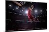 Red Basketball Player in Action in Gym-Eugene Onischenko-Mounted Photographic Print