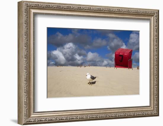 Red Beach Chair in the Dunes, Gull-Uwe Steffens-Framed Photographic Print