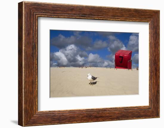 Red Beach Chair in the Dunes, Gull-Uwe Steffens-Framed Photographic Print