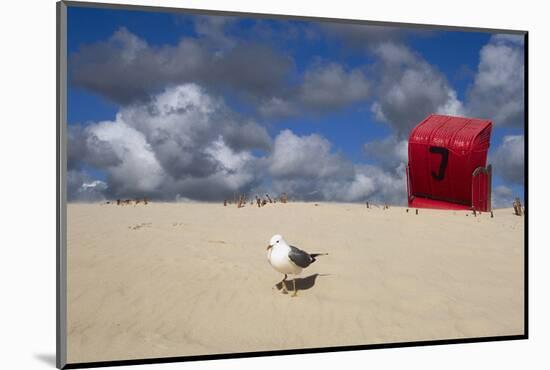 Red Beach Chair in the Dunes, Gull-Uwe Steffens-Mounted Photographic Print