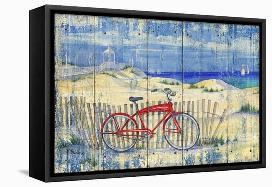 Red Beach Cruiser-Paul Brent-Framed Stretched Canvas