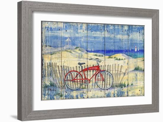 Red Beach Cruiser-Paul Brent-Framed Art Print