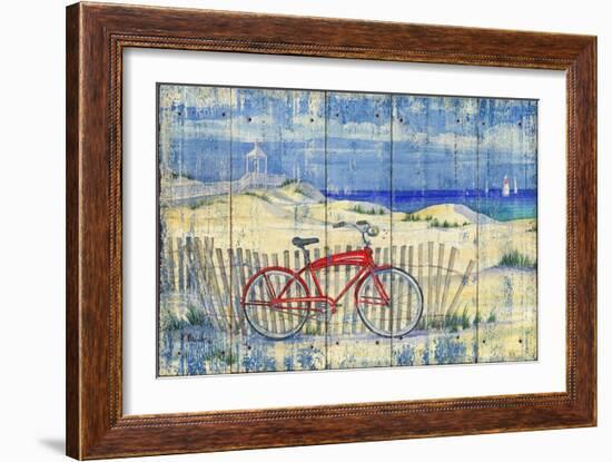 Red Beach Cruiser-Paul Brent-Framed Art Print