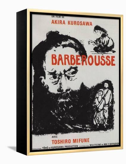 Red Beard, French Movie Poster, 1964-null-Framed Stretched Canvas