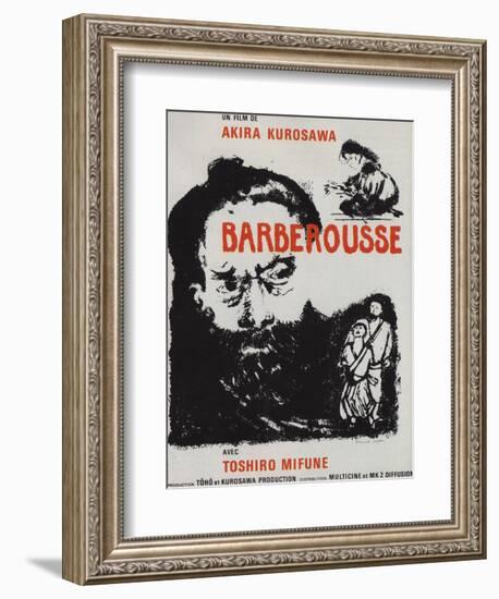 Red Beard, French Movie Poster, 1964-null-Framed Premium Giclee Print