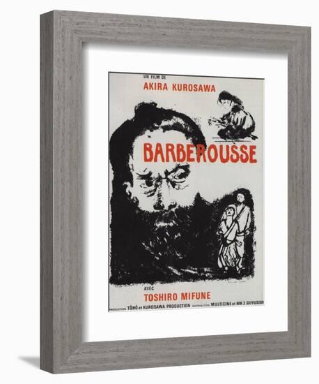 Red Beard, French Movie Poster, 1964-null-Framed Premium Giclee Print