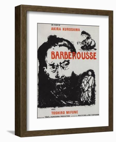 Red Beard, French Movie Poster, 1964-null-Framed Premium Giclee Print