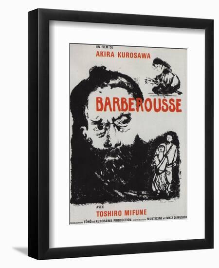 Red Beard, French Movie Poster, 1964-null-Framed Premium Giclee Print