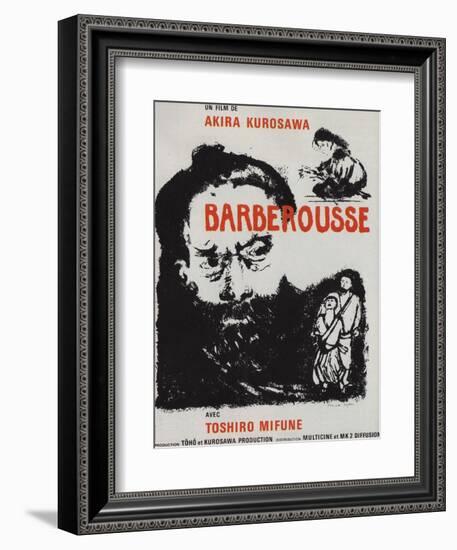 Red Beard, French Movie Poster, 1964-null-Framed Premium Giclee Print