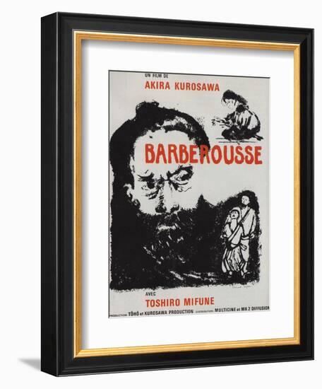 Red Beard, French Movie Poster, 1964-null-Framed Premium Giclee Print