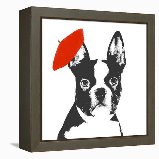 Red Beret Dog-Sd Graphics Studio-Framed Stretched Canvas