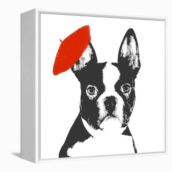 Red Beret Dog-Sd Graphics Studio-Framed Stretched Canvas