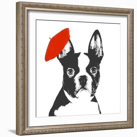 Red Beret Dog-Sd Graphics Studio-Framed Art Print