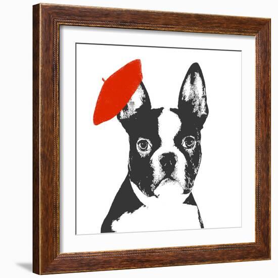 Red Beret Dog-Sd Graphics Studio-Framed Art Print