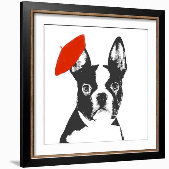 Red Beret Dog-Sd Graphics Studio-Framed Art Print